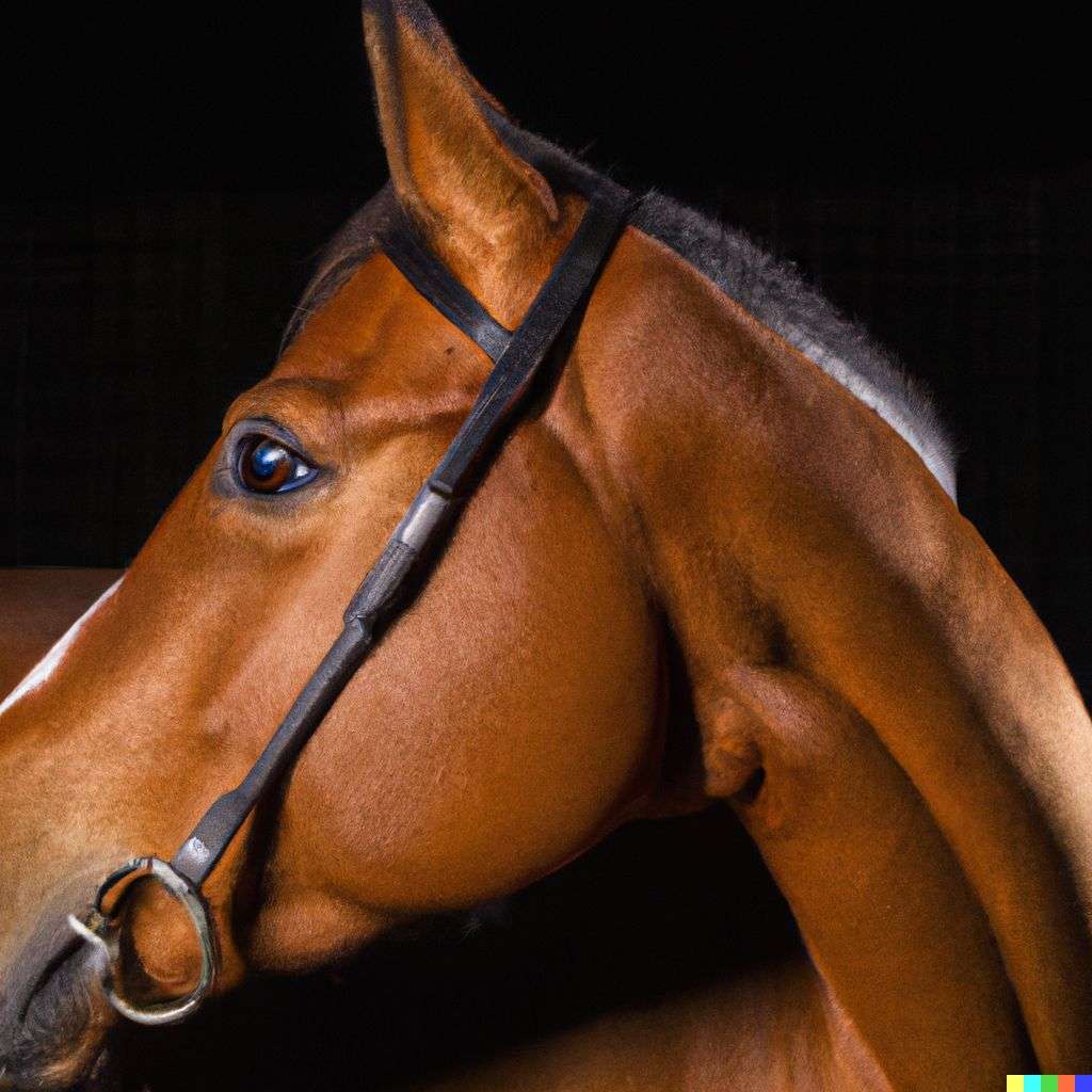 a horse, photograph, studio lighting